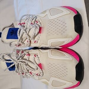 Adidas Women's White and Pink ZX 2K Boost Athletic Shoes